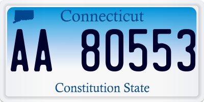 CT license plate AA80553