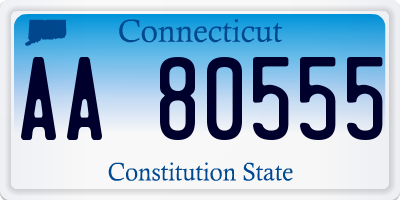 CT license plate AA80555