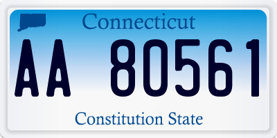 CT license plate AA80561