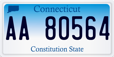 CT license plate AA80564