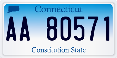 CT license plate AA80571