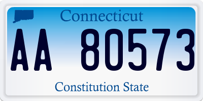 CT license plate AA80573