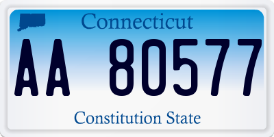 CT license plate AA80577
