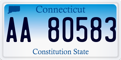 CT license plate AA80583