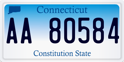 CT license plate AA80584