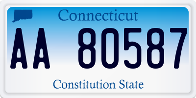 CT license plate AA80587