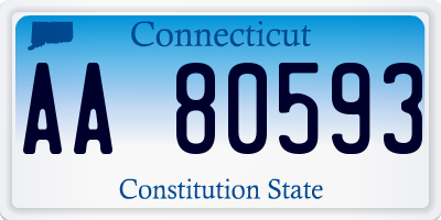 CT license plate AA80593
