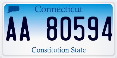 CT license plate AA80594