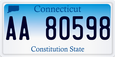 CT license plate AA80598