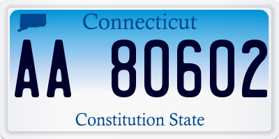 CT license plate AA80602