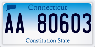 CT license plate AA80603
