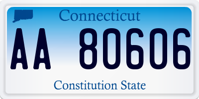 CT license plate AA80606