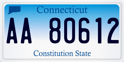 CT license plate AA80612