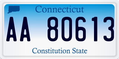 CT license plate AA80613