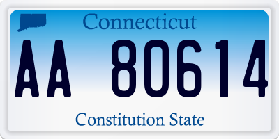 CT license plate AA80614