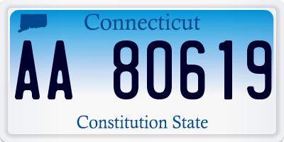 CT license plate AA80619