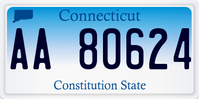 CT license plate AA80624