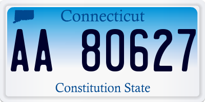 CT license plate AA80627