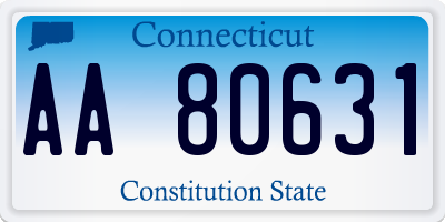 CT license plate AA80631