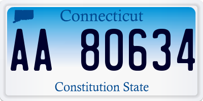 CT license plate AA80634