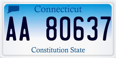 CT license plate AA80637