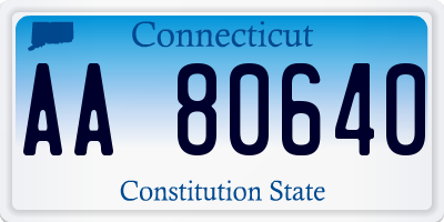 CT license plate AA80640