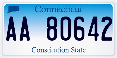 CT license plate AA80642