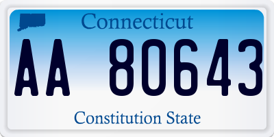 CT license plate AA80643
