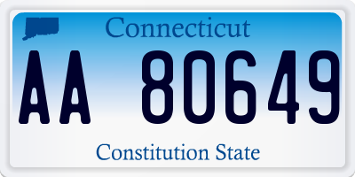 CT license plate AA80649