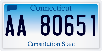 CT license plate AA80651