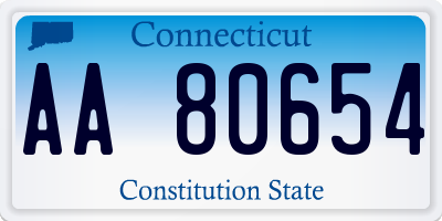 CT license plate AA80654