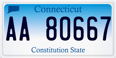 CT license plate AA80667