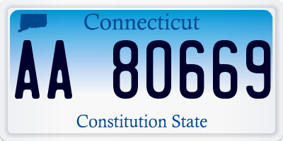CT license plate AA80669