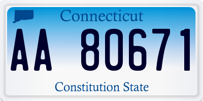 CT license plate AA80671