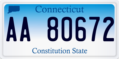 CT license plate AA80672
