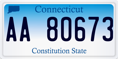 CT license plate AA80673