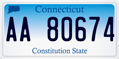 CT license plate AA80674