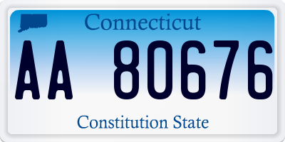 CT license plate AA80676