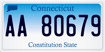 CT license plate AA80679