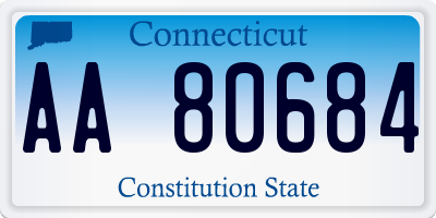 CT license plate AA80684