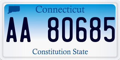 CT license plate AA80685