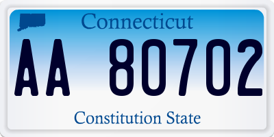 CT license plate AA80702