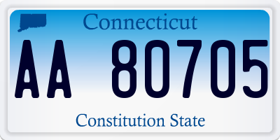 CT license plate AA80705