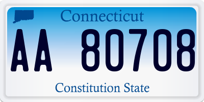 CT license plate AA80708