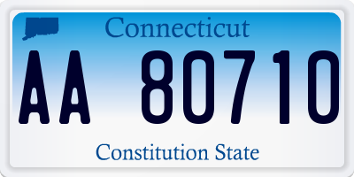 CT license plate AA80710
