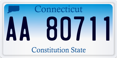 CT license plate AA80711