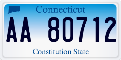 CT license plate AA80712