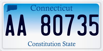CT license plate AA80735