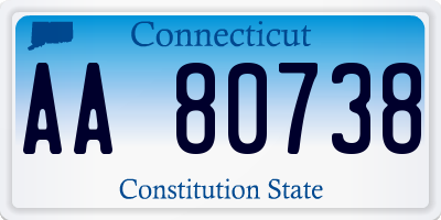 CT license plate AA80738