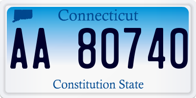 CT license plate AA80740